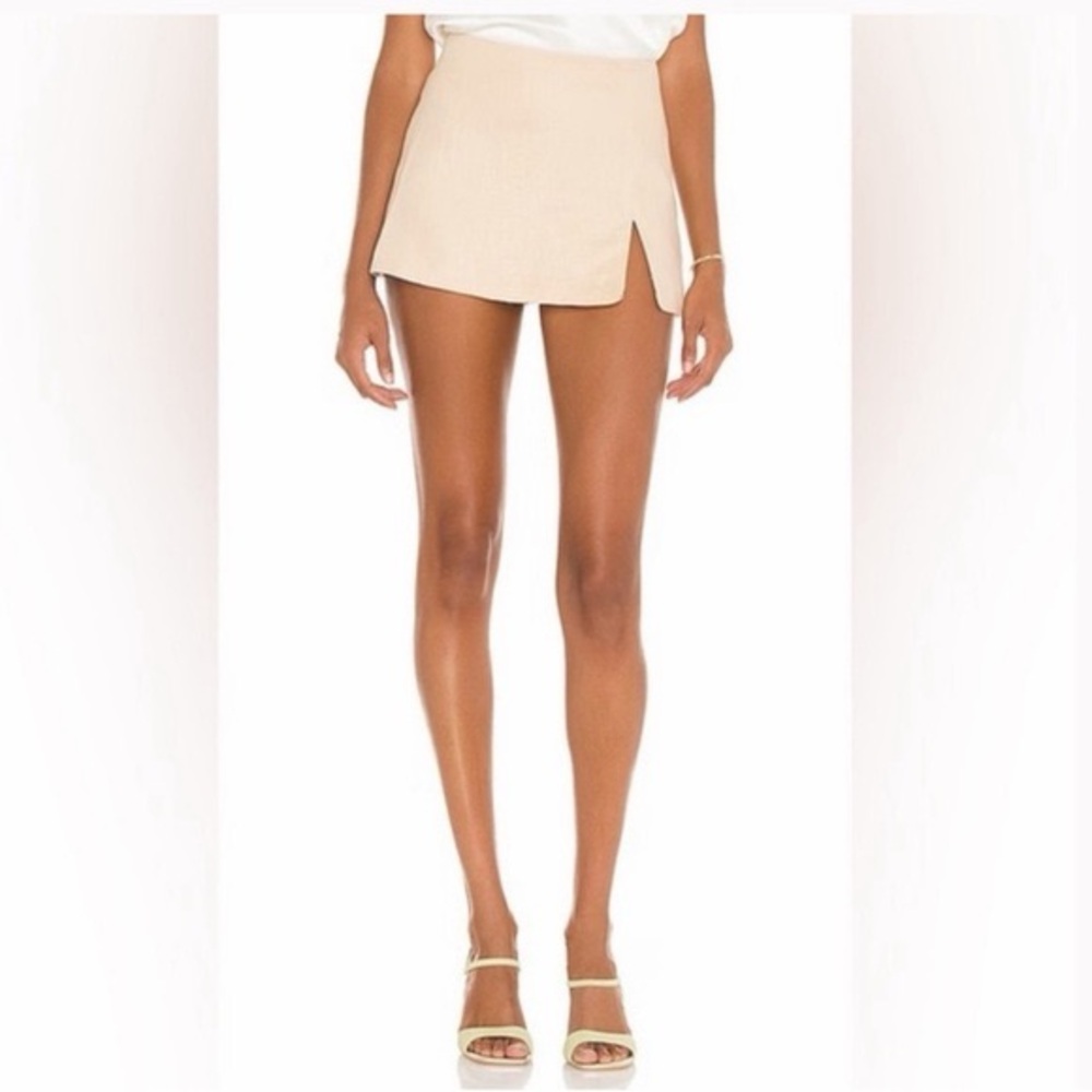 Amanda Uprichard Dale Linen Skort Beige